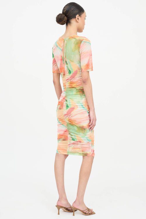 Blackhalo Yvonne Ruched Tie Dye Dress
