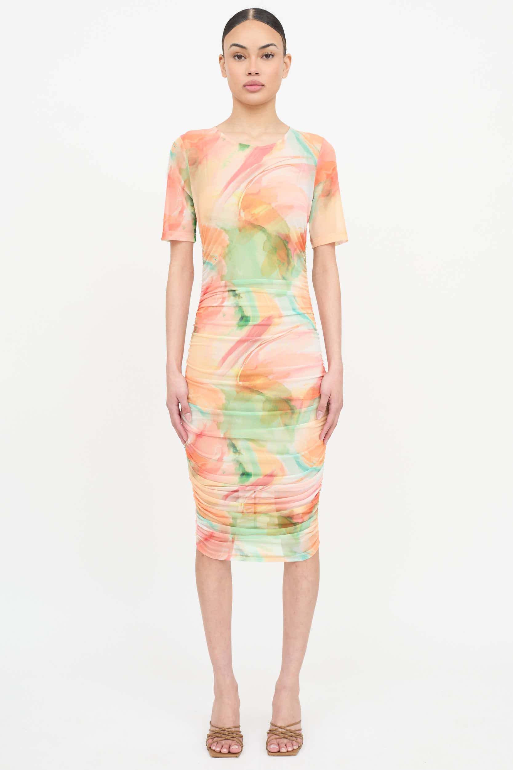 Blackhalo // Yvonne Ruched Tie Dye Dress VSP Consignment Blackhalo // Yvonne Ruched Tie Dye Dress VSP Consignment
