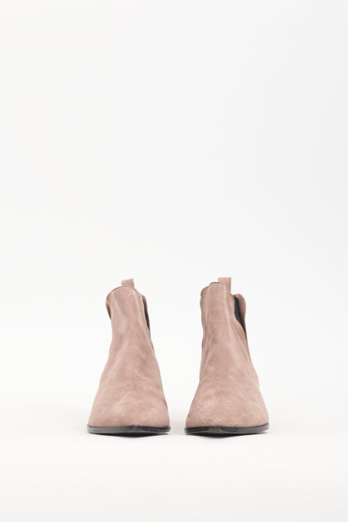 Black Suede Studio Pink Suede Chelsea Boot