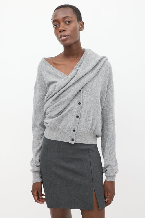 Bless Grey Cashmere Extended Cardigan