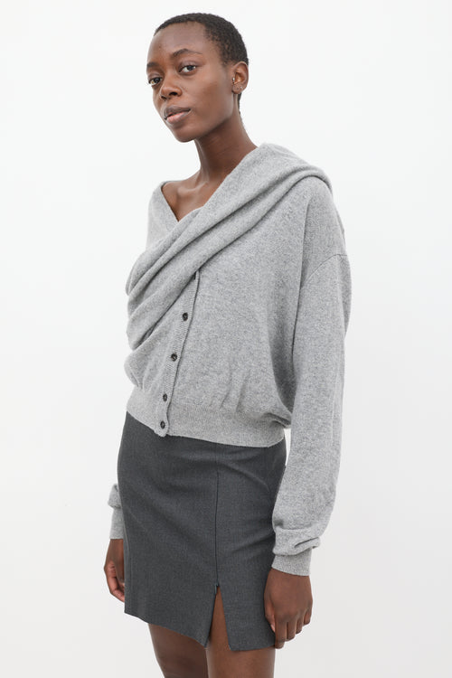 Bless Grey Cashmere Extended Cardigan