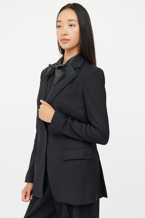 Blk Dnm Black Wool Panel Button Pocket Blazer