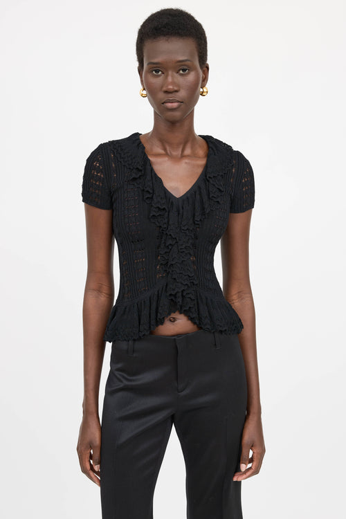 Blumarine Knit Ruffle Top