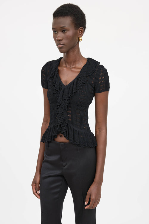 Blumarine Knit Ruffle Top