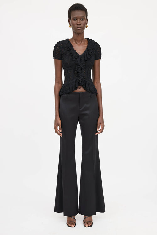 Blumarine Knit Ruffle Top