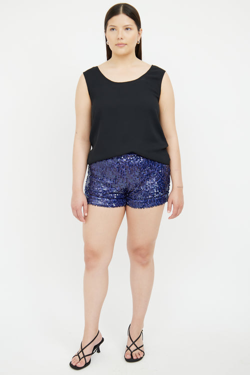 Blumarine Blue Sequin Short