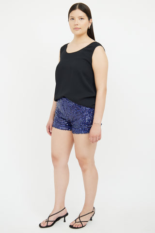 Blumarine Blue Sequin Short