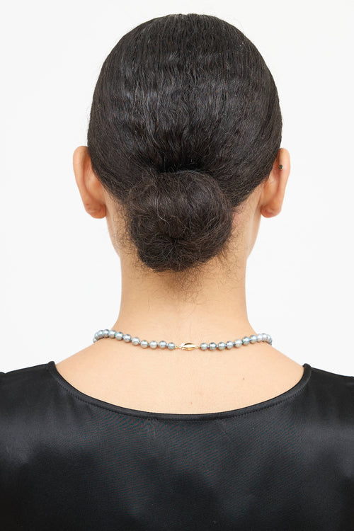 Fine Jewelry 14K Yellow Gold Akoya Pearl Necklace