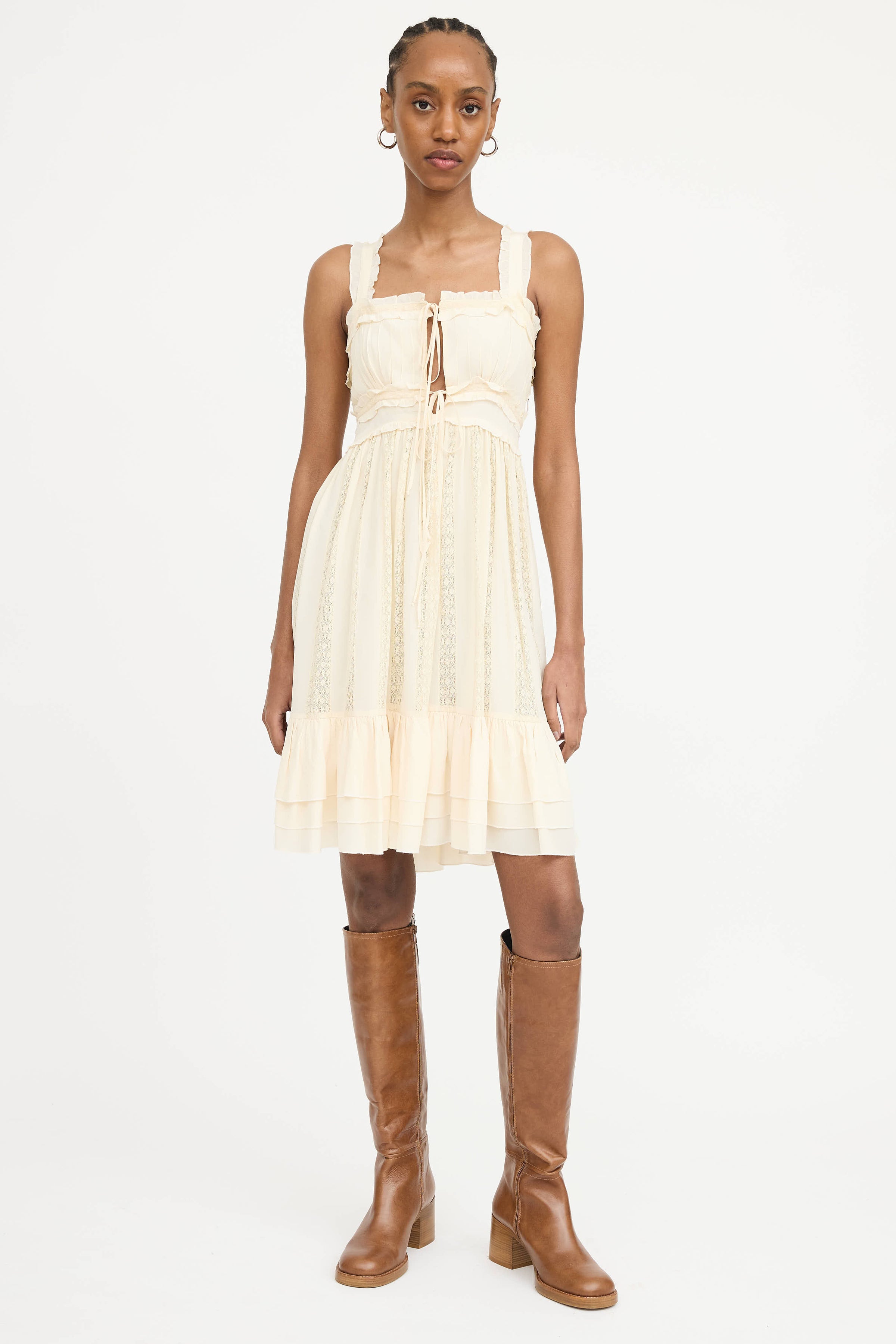 Blumarine // Silk Ruffle Dress VSP Consignment Blumarine // Silk Ruffle Dress VSP Consignment
