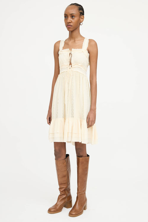 Blumarine Silk Ruffle Dress