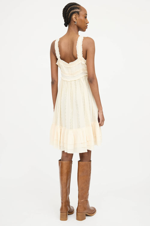 Blumarine Silk Ruffle Dress