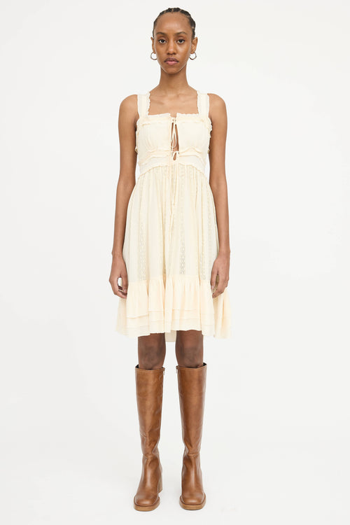 Blumarine Silk Ruffle Dress