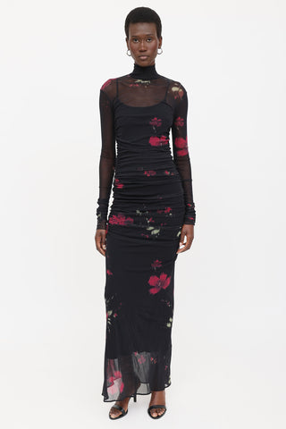 Blumarine Floral Tulle Gown