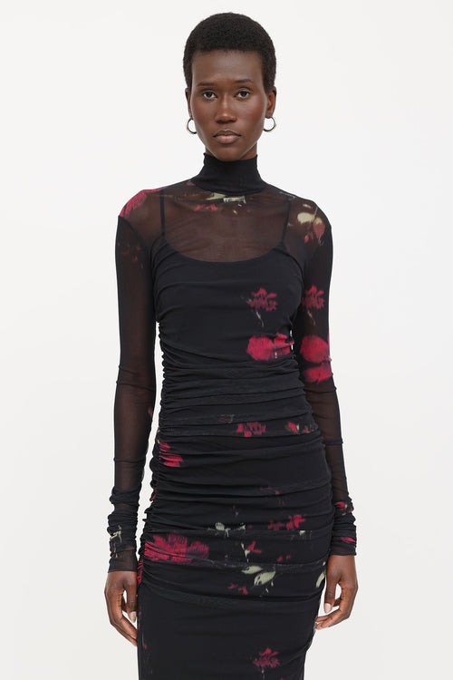Blumarine Floral Tulle Gown