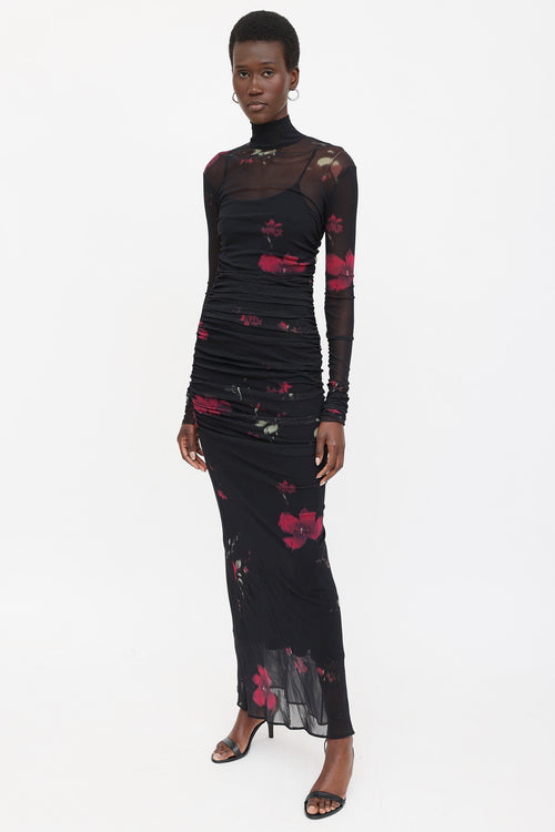 Blumarine Floral Tulle Gown