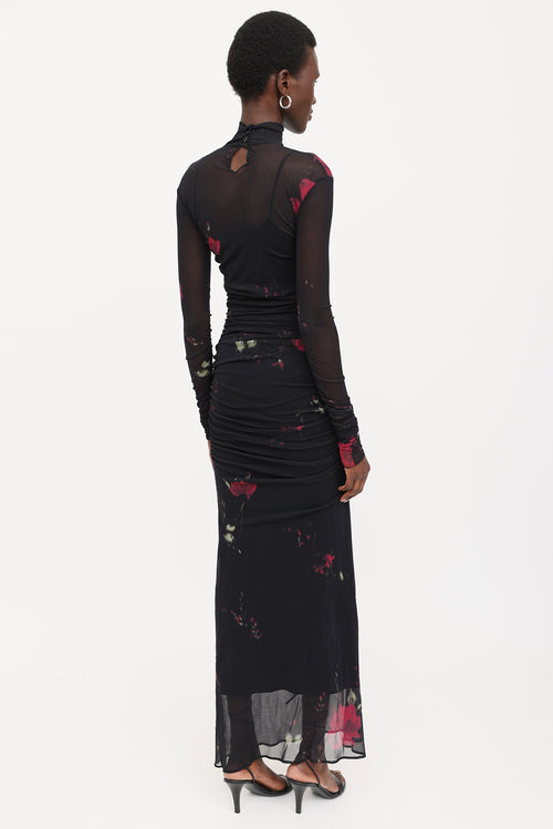 Blumarine Floral Tulle Gown