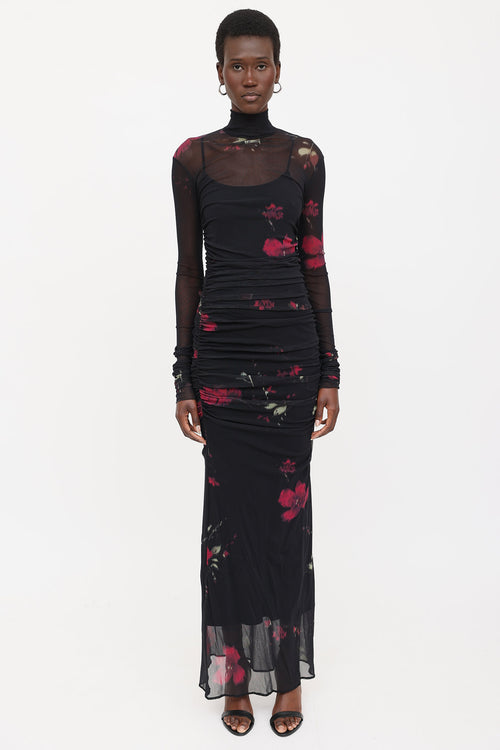 Blumarine Floral Tulle Gown