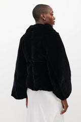 Blumarine Black Padded Embroidered Velour Jacket