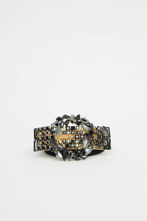 Blumarine Suede Crystal Belt