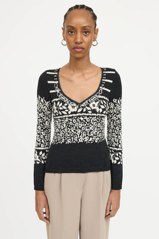 Blumarine Knit Embellished Top