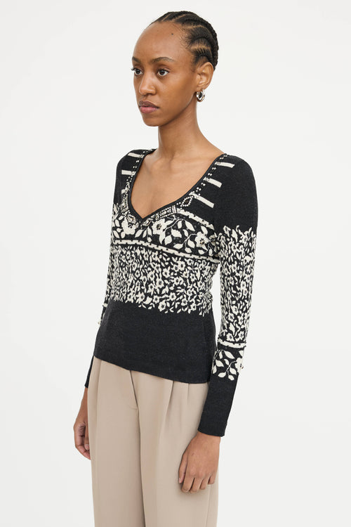 Blumarine Knit Embellished Top