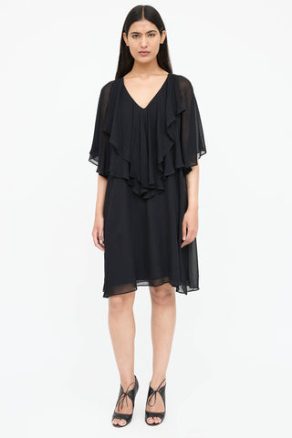 Blumarine Sheer Ruffled Dress