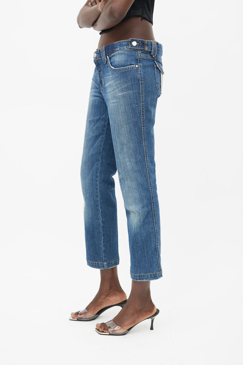 Blumarine Blue Rhinestone Denim Jeans