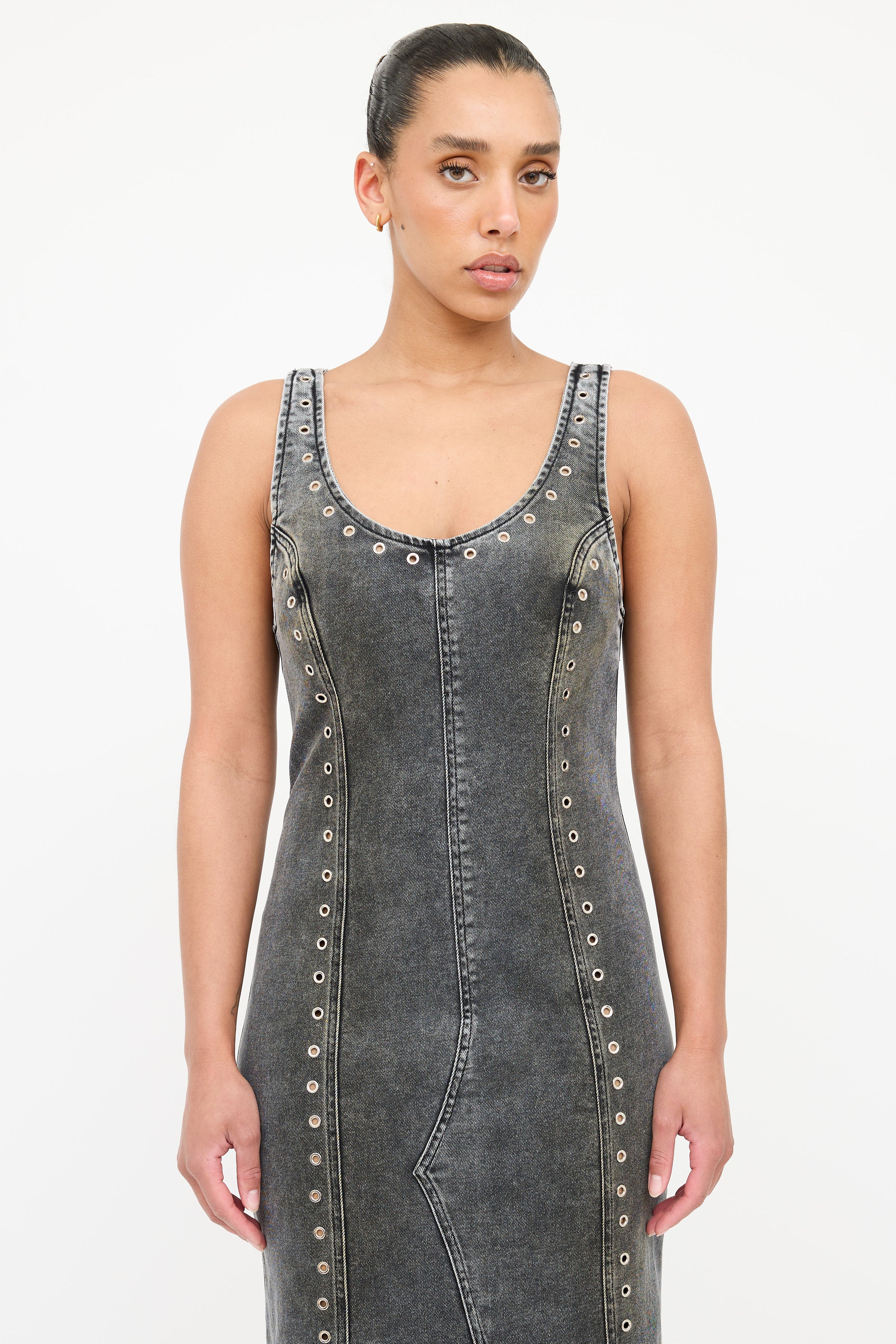 blumarine denim dress Mini denim dress with lace
