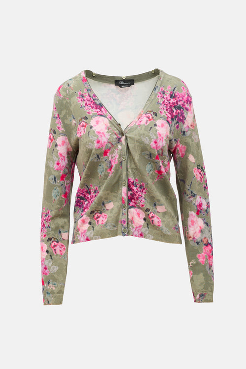 Faux Fur Floral Cardigan