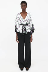 Blumarine Floral Wrap Blouse