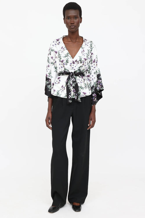 Blumarine Floral Wrap Blouse