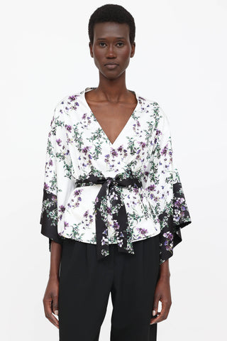 Blumarine Floral Wrap Blouse
