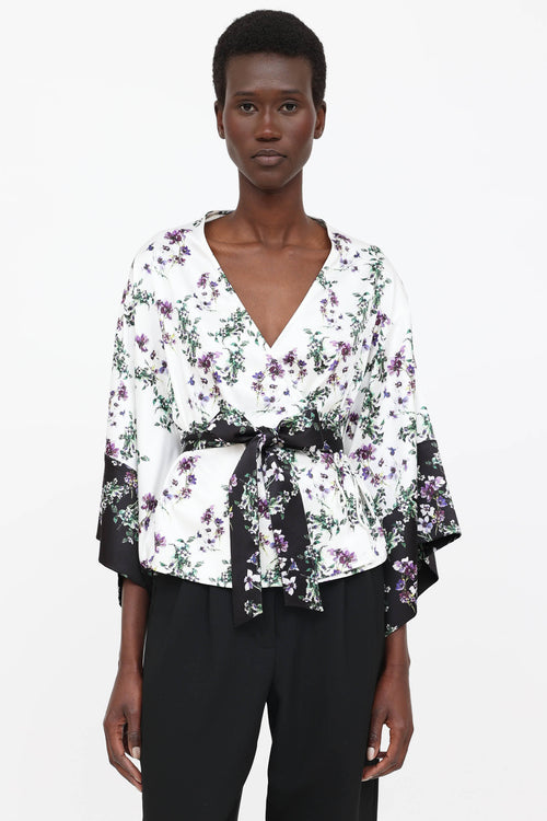 Blumarine Floral Wrap Blouse