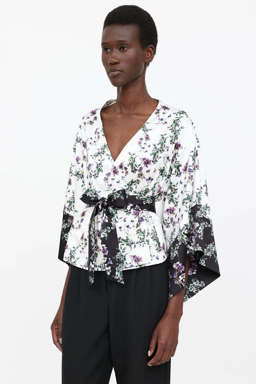 Blumarine Floral Wrap Blouse
