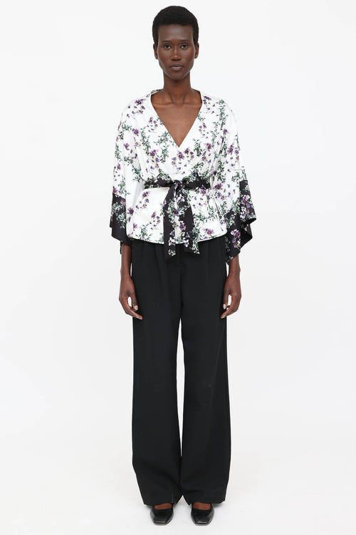 Blumarine Floral Wrap Blouse
