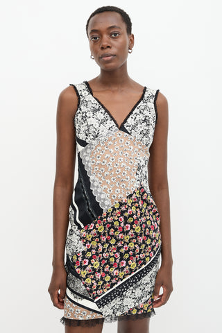 Blumarine Floral Patchwork Mini Dress
