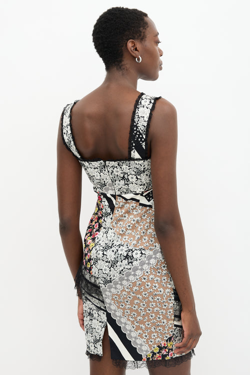 Blumarine Floral Patchwork Mini Dress