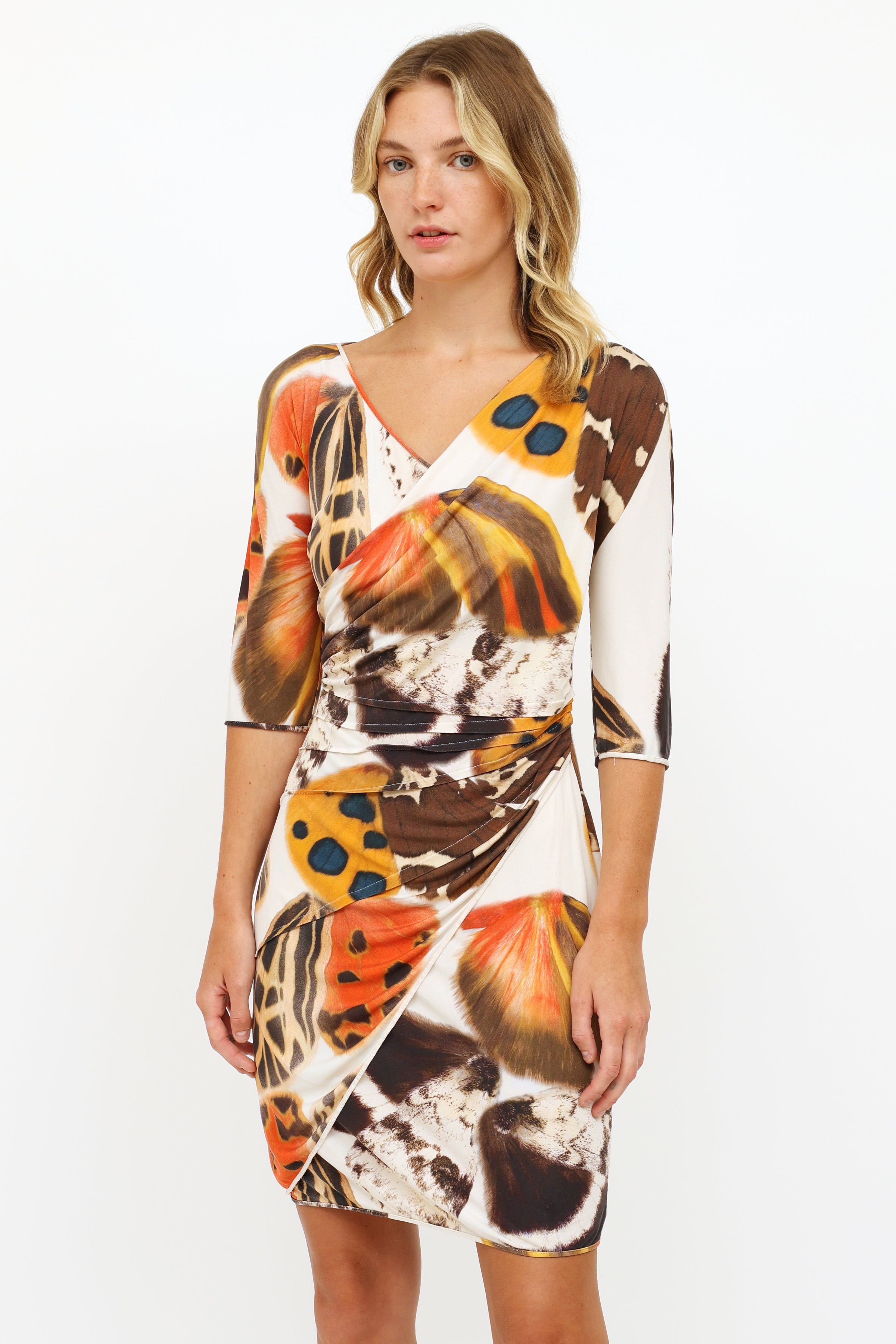 Blumarine // Printed Ruched Dress – VSP Consignment