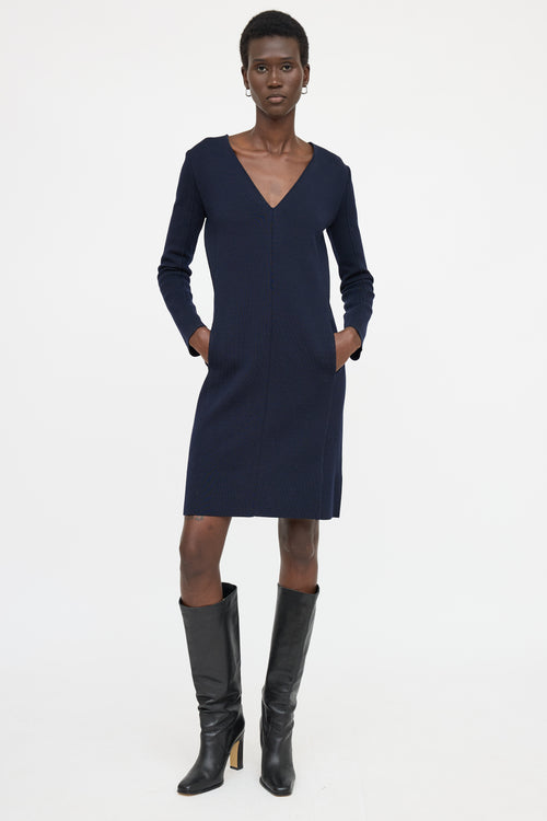 Blumarine Knit V-Neck Dress