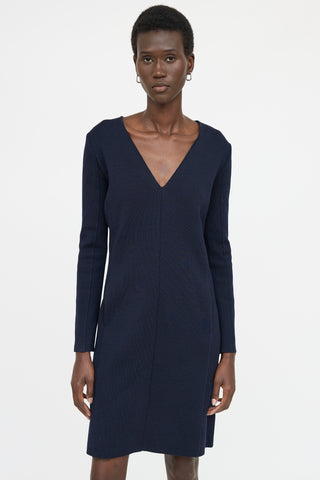 Blumarine Knit V-Neck Dress