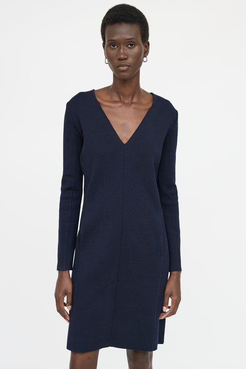 Blumarine Knit V-Neck Dress