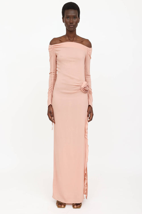 Rosette Off Shoulder Dress