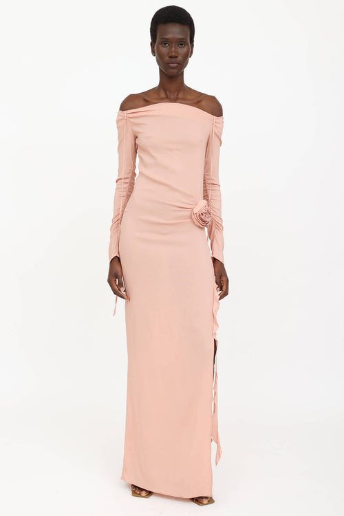Rosette Off Shoulder Dress