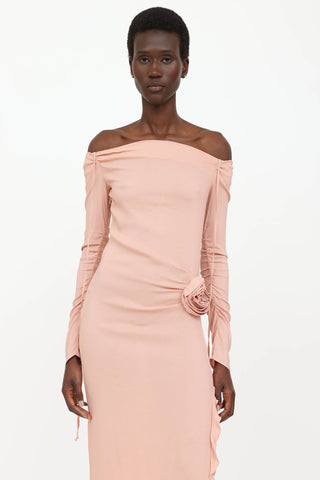 Rosette Off Shoulder Dress