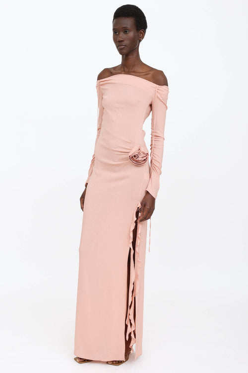 Rosette Off Shoulder Dress