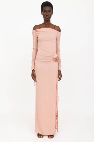 Rosette Off Shoulder Dress