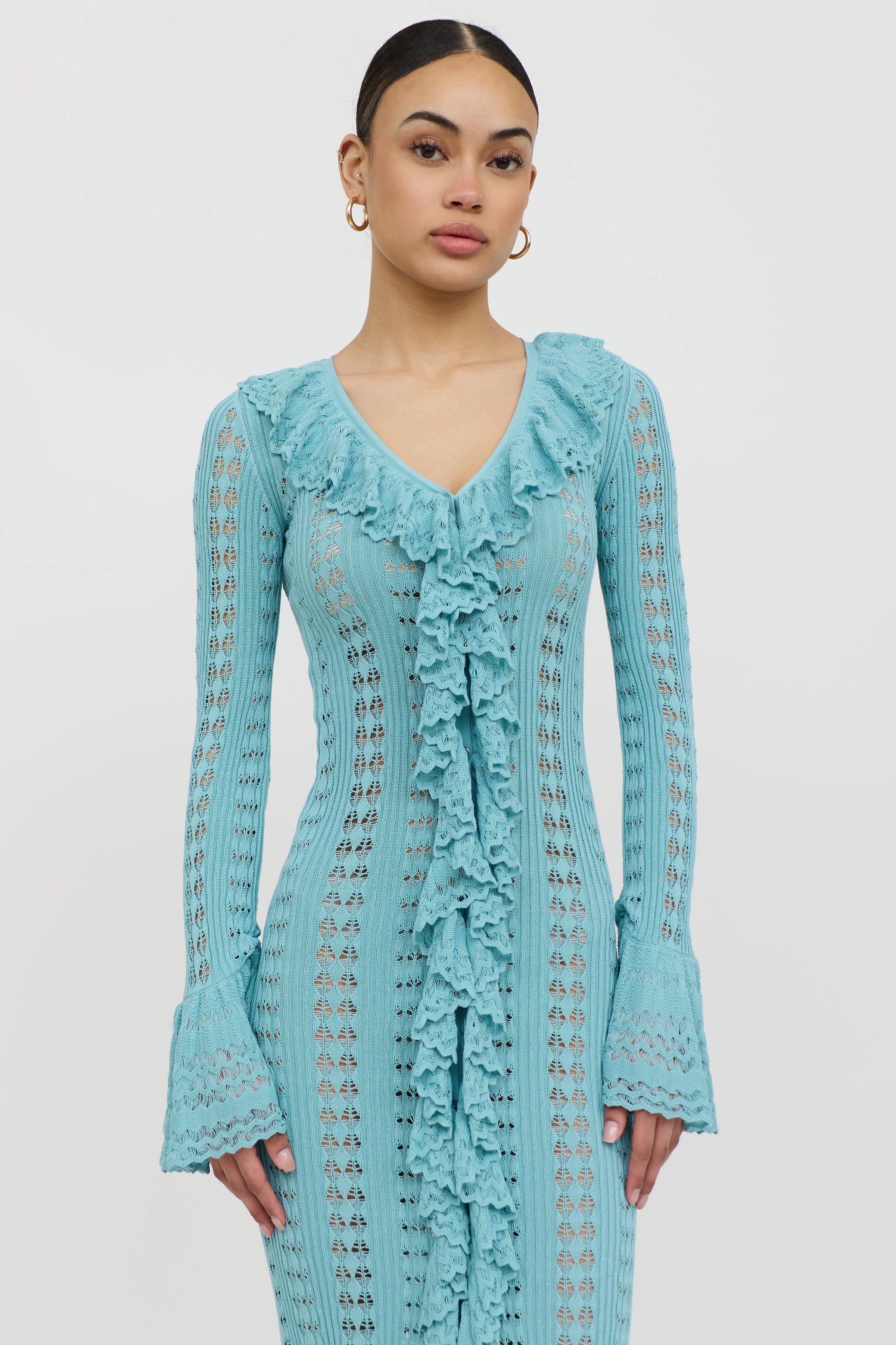 Blumarine // Ruffled Knit Maxi Dress VSP Consignment Blumarine // Ruffled Knit Maxi Dress VSP Consignment
