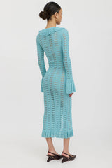 Blumarine Ruffled Knit Maxi Dress