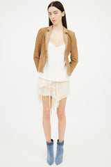 Blumarine Brown Suede & Leather Jacket