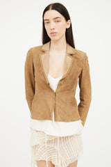 Blumarine Brown Suede & Leather Jacket
